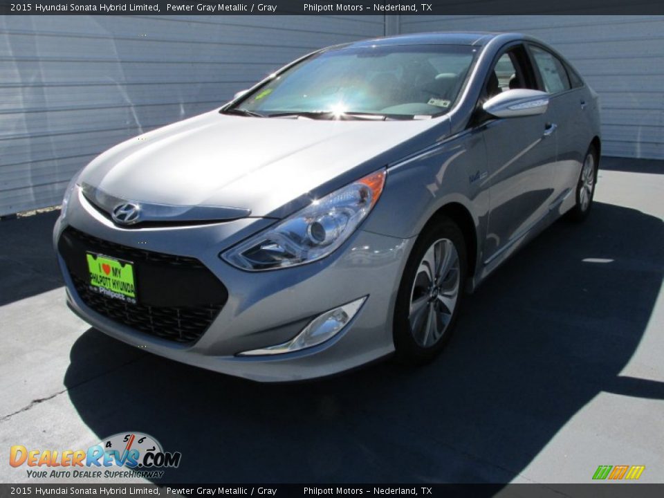 2015 Hyundai Sonata Hybrid Limited Pewter Gray Metallic / Gray Photo #7
