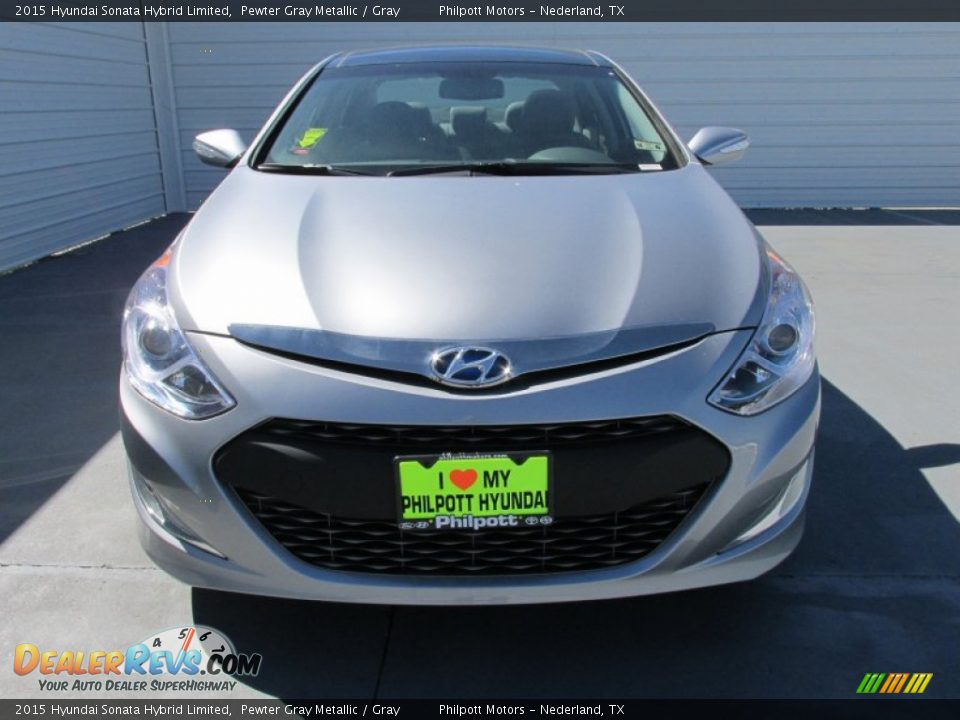 2015 Hyundai Sonata Hybrid Limited Pewter Gray Metallic / Gray Photo #8