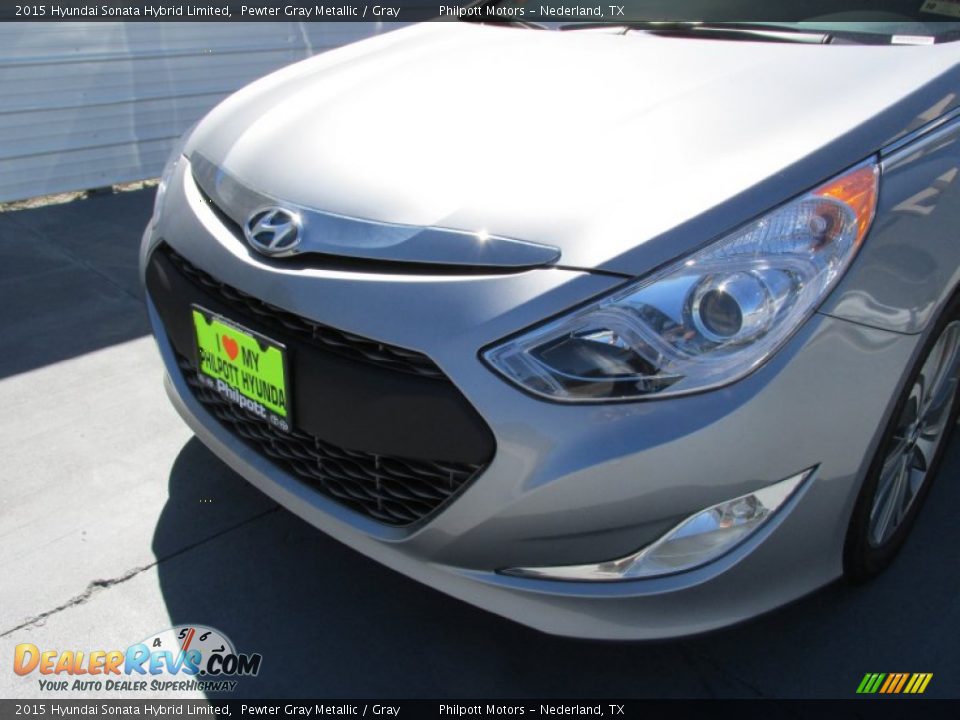 2015 Hyundai Sonata Hybrid Limited Pewter Gray Metallic / Gray Photo #10