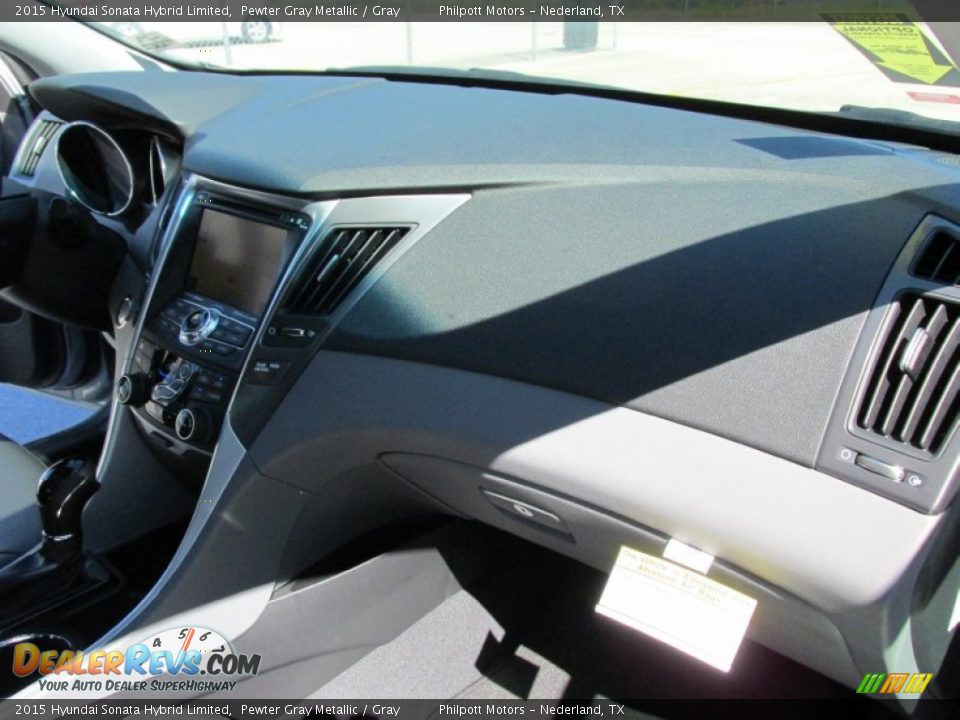 2015 Hyundai Sonata Hybrid Limited Pewter Gray Metallic / Gray Photo #20