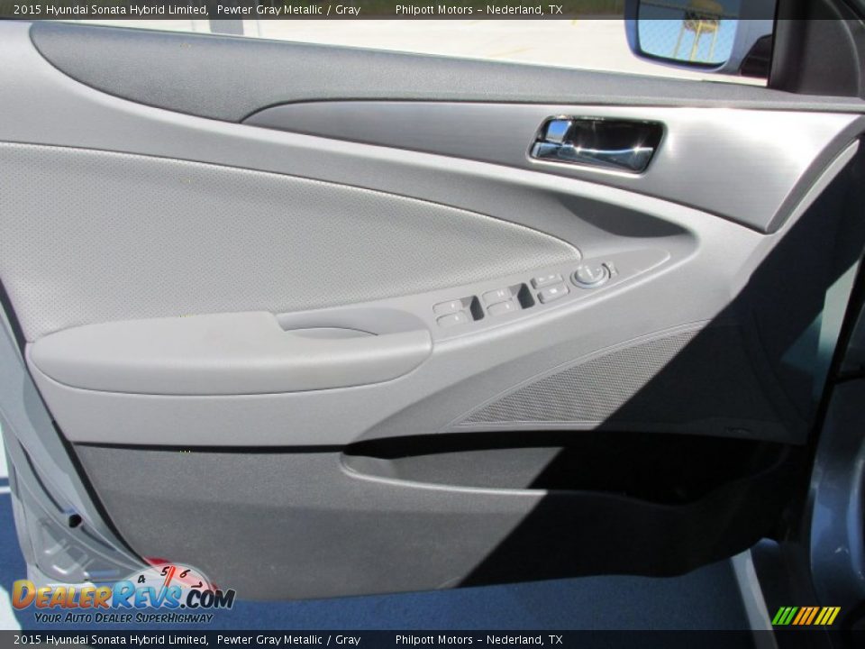 2015 Hyundai Sonata Hybrid Limited Pewter Gray Metallic / Gray Photo #23