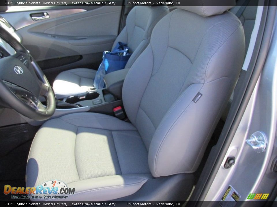 2015 Hyundai Sonata Hybrid Limited Pewter Gray Metallic / Gray Photo #25
