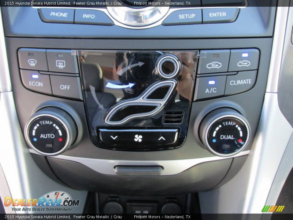 2015 Hyundai Sonata Hybrid Limited Pewter Gray Metallic / Gray Photo #31