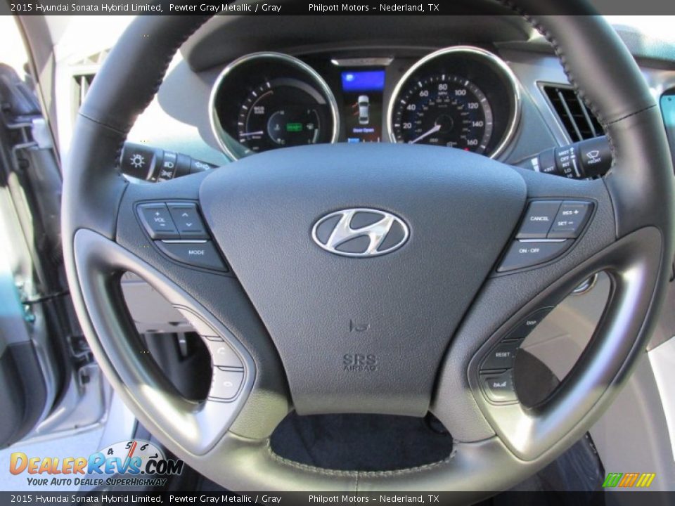 2015 Hyundai Sonata Hybrid Limited Pewter Gray Metallic / Gray Photo #35