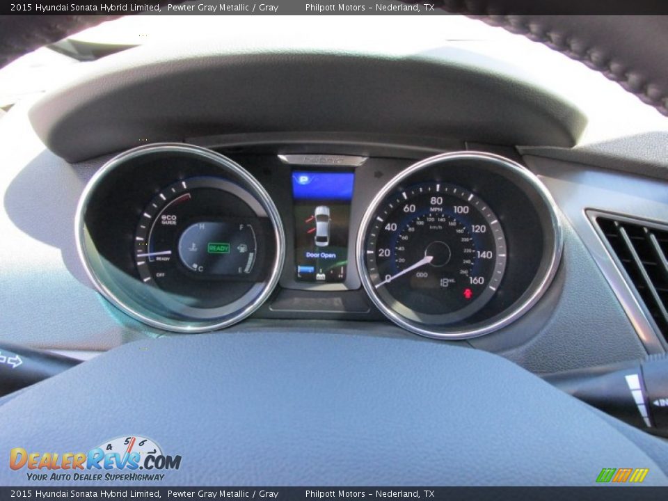 2015 Hyundai Sonata Hybrid Limited Pewter Gray Metallic / Gray Photo #36