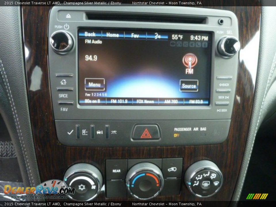 2015 Chevrolet Traverse LT AWD Champagne Silver Metallic / Ebony Photo #19