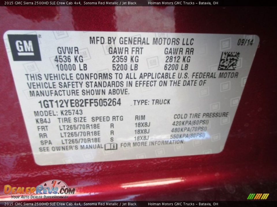 2015 GMC Sierra 2500HD SLE Crew Cab 4x4 Sonoma Red Metallic / Jet Black Photo #8