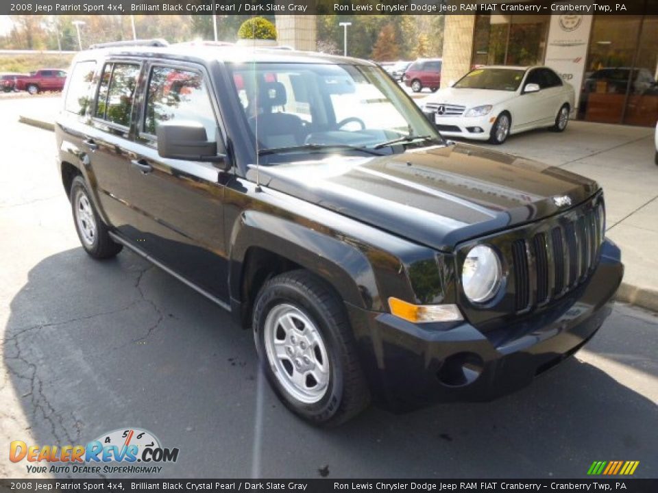 2008 Jeep Patriot Sport 4x4 Brilliant Black Crystal Pearl / Dark Slate Gray Photo #2