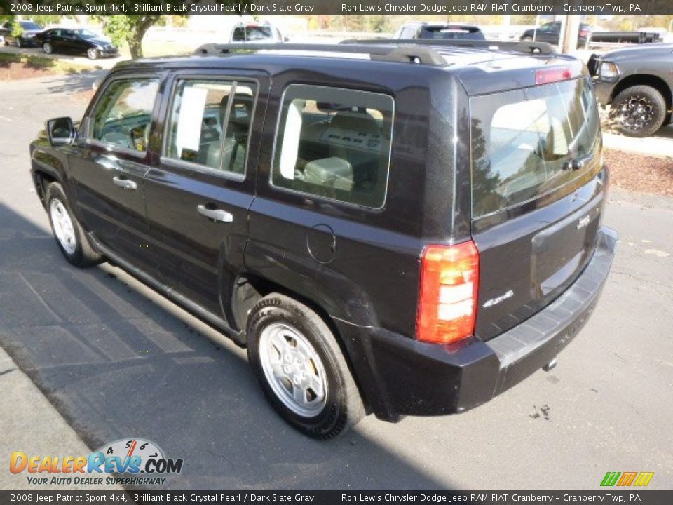 2008 Jeep Patriot Sport 4x4 Brilliant Black Crystal Pearl / Dark Slate Gray Photo #6