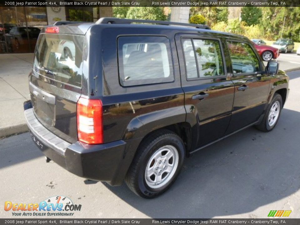 2008 Jeep Patriot Sport 4x4 Brilliant Black Crystal Pearl / Dark Slate Gray Photo #8