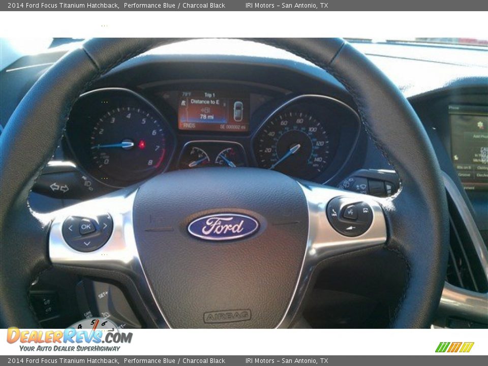 2014 Ford Focus Titanium Hatchback Performance Blue / Charcoal Black Photo #26
