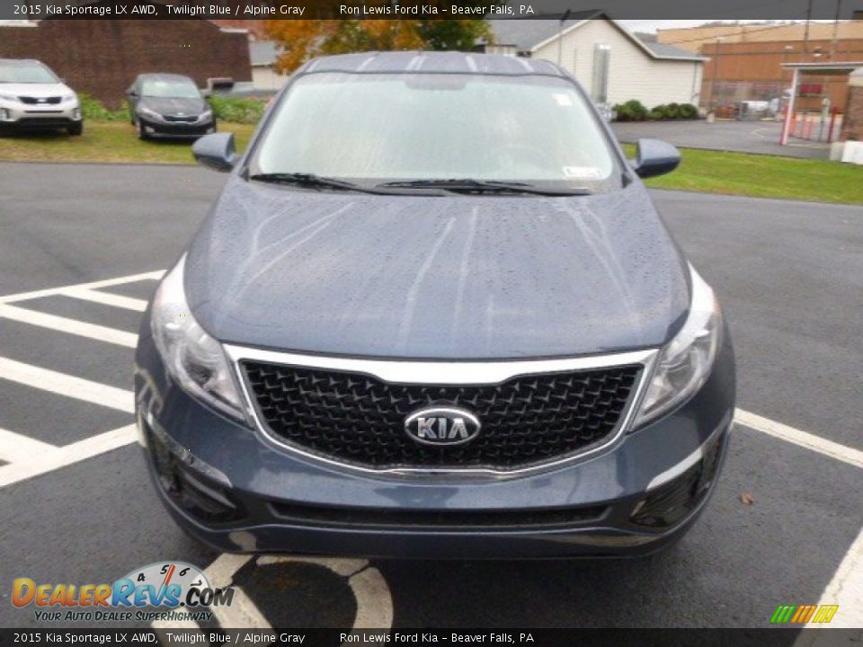 2015 Kia Sportage LX AWD Twilight Blue / Alpine Gray Photo #3