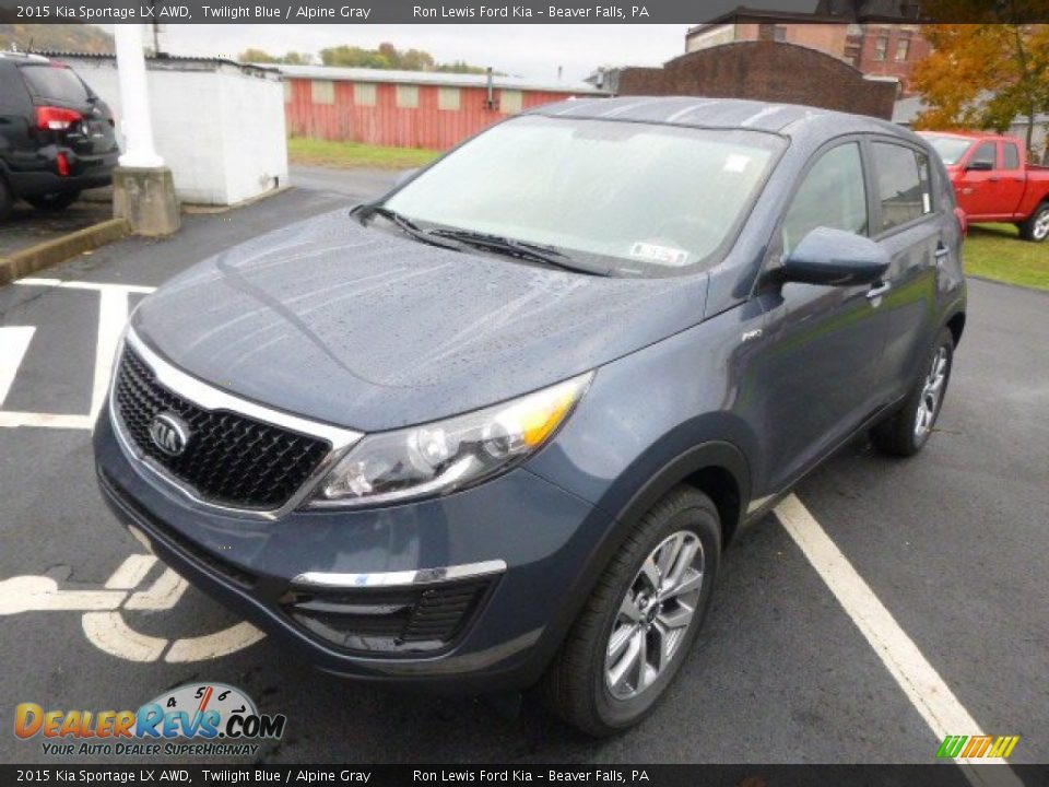 2015 Kia Sportage LX AWD Twilight Blue / Alpine Gray Photo #4