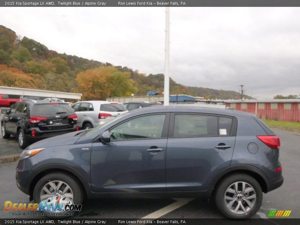 2015 Kia Sportage LX AWD Twilight Blue / Alpine Gray Photo #5
