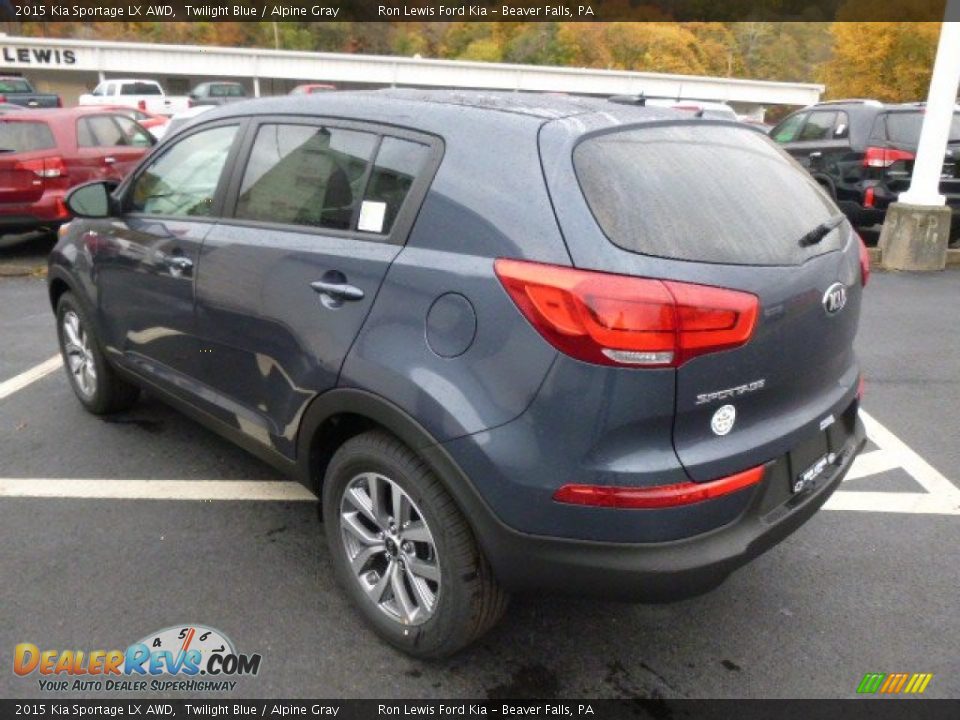 2015 Kia Sportage LX AWD Twilight Blue / Alpine Gray Photo #6