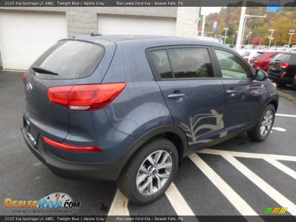 2015 Kia Sportage LX AWD Twilight Blue / Alpine Gray Photo #8
