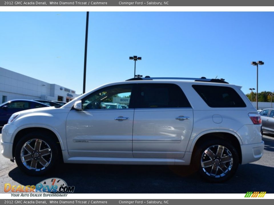 2012 GMC Acadia Denali White Diamond Tricoat / Cashmere Photo #6