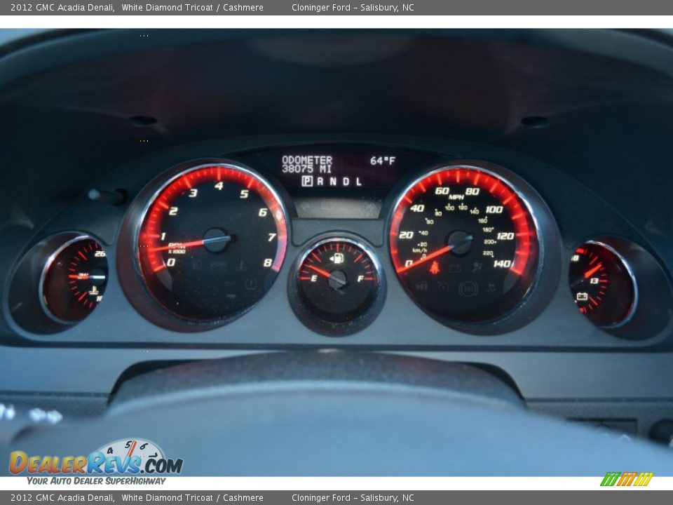 2012 GMC Acadia Denali White Diamond Tricoat / Cashmere Photo #33