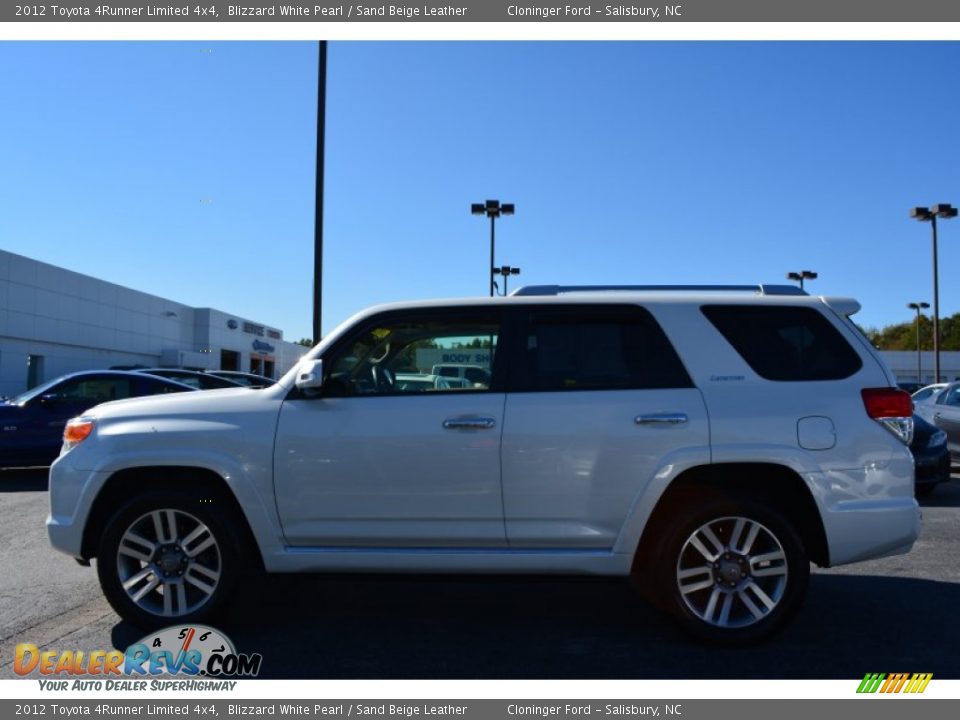 2012 Toyota 4Runner Limited 4x4 Blizzard White Pearl / Sand Beige Leather Photo #6