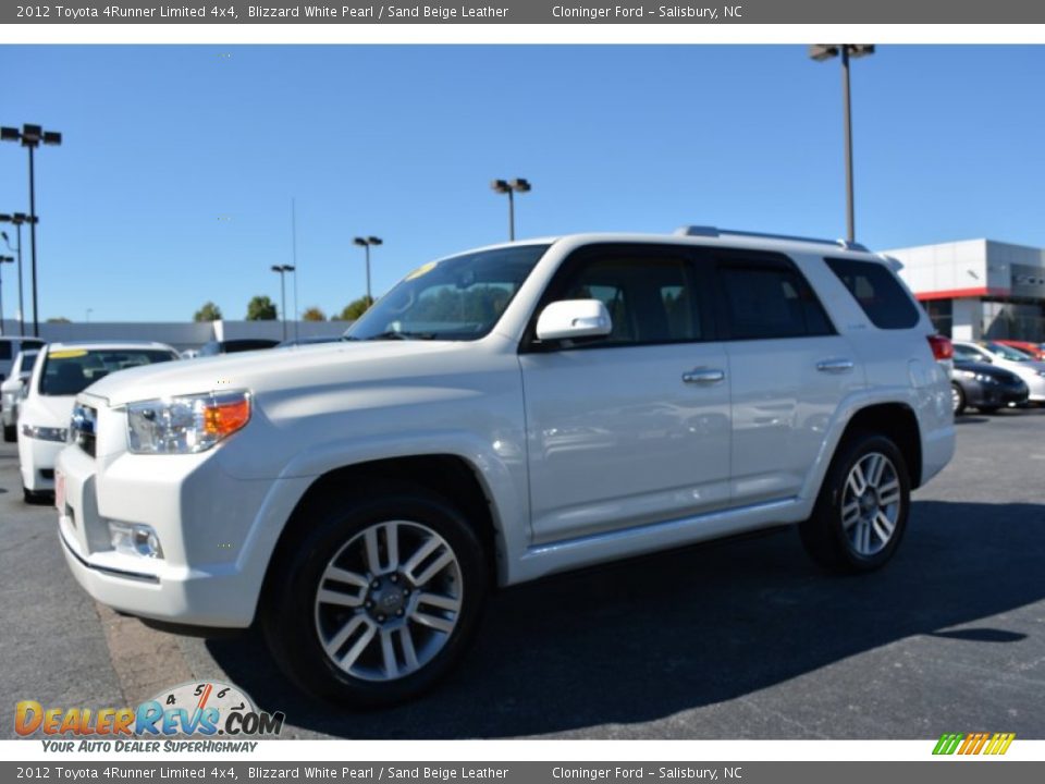 2012 Toyota 4Runner Limited 4x4 Blizzard White Pearl / Sand Beige Leather Photo #7