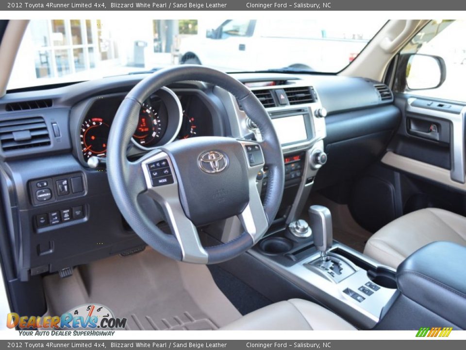 2012 Toyota 4Runner Limited 4x4 Blizzard White Pearl / Sand Beige Leather Photo #10