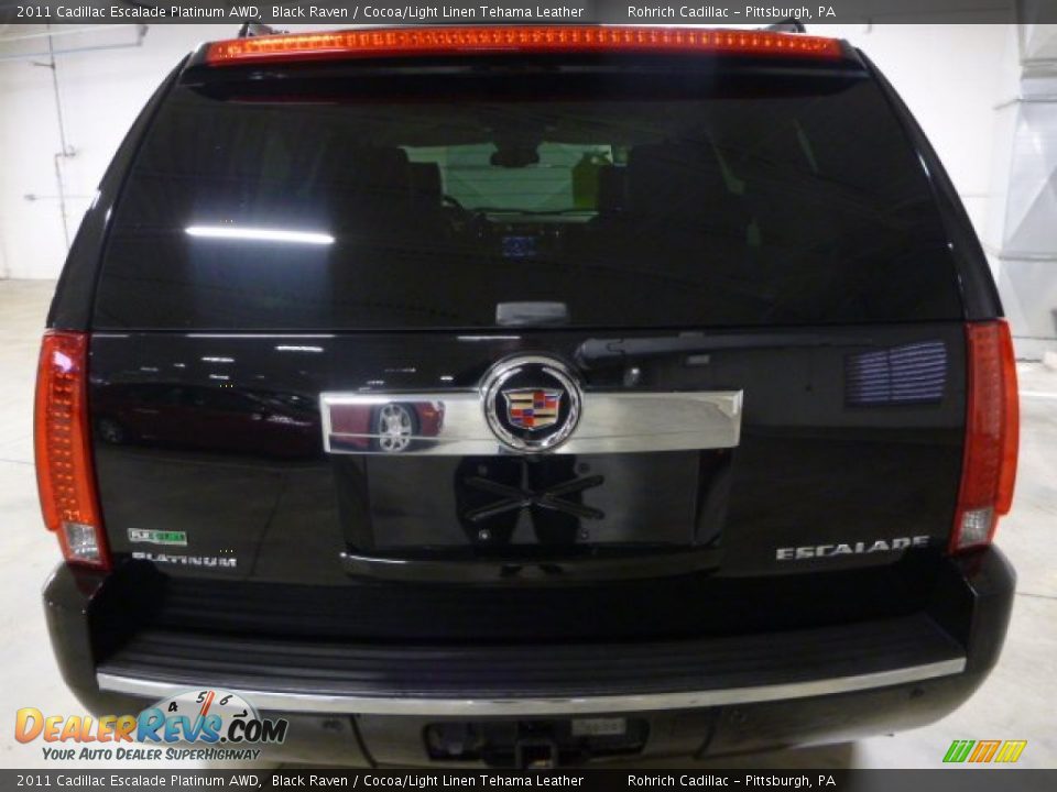 2011 Cadillac Escalade Platinum AWD Black Raven / Cocoa/Light Linen Tehama Leather Photo #12