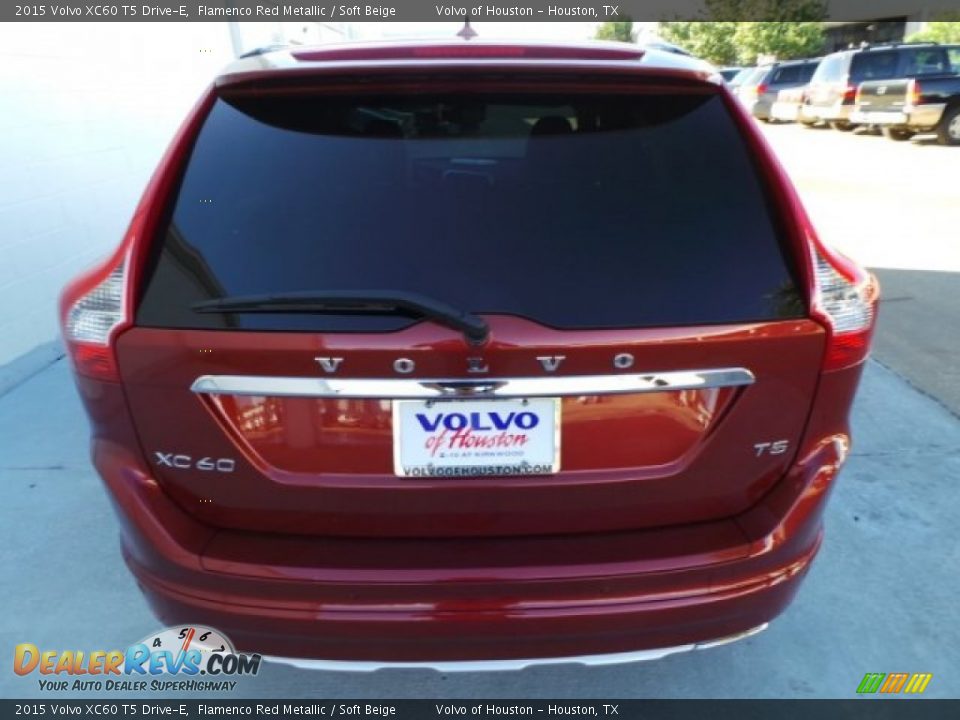 2015 Volvo XC60 T5 Drive-E Flamenco Red Metallic / Soft Beige Photo #5