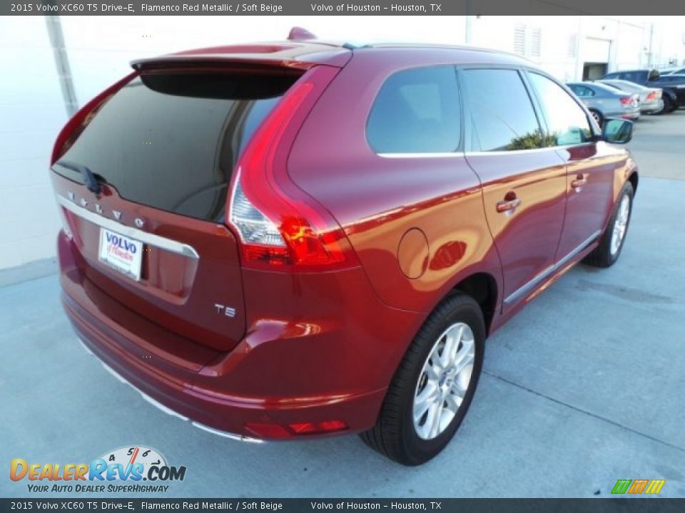 2015 Volvo XC60 T5 Drive-E Flamenco Red Metallic / Soft Beige Photo #6