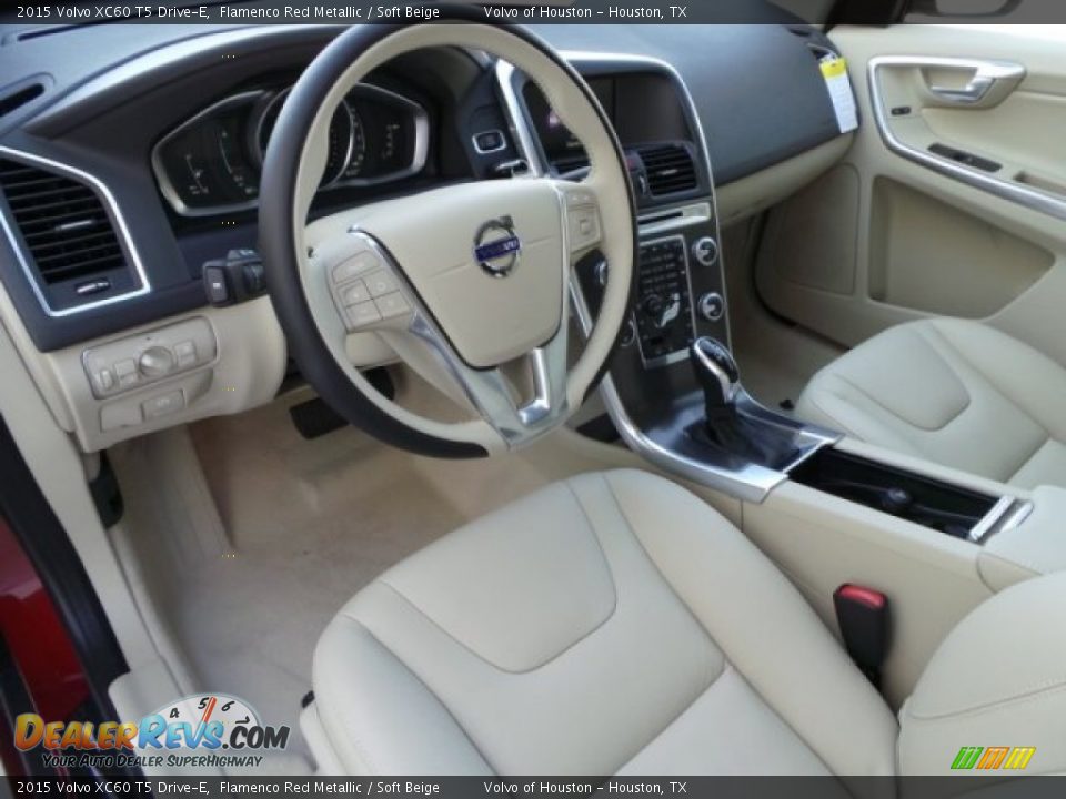 2015 Volvo XC60 T5 Drive-E Flamenco Red Metallic / Soft Beige Photo #10
