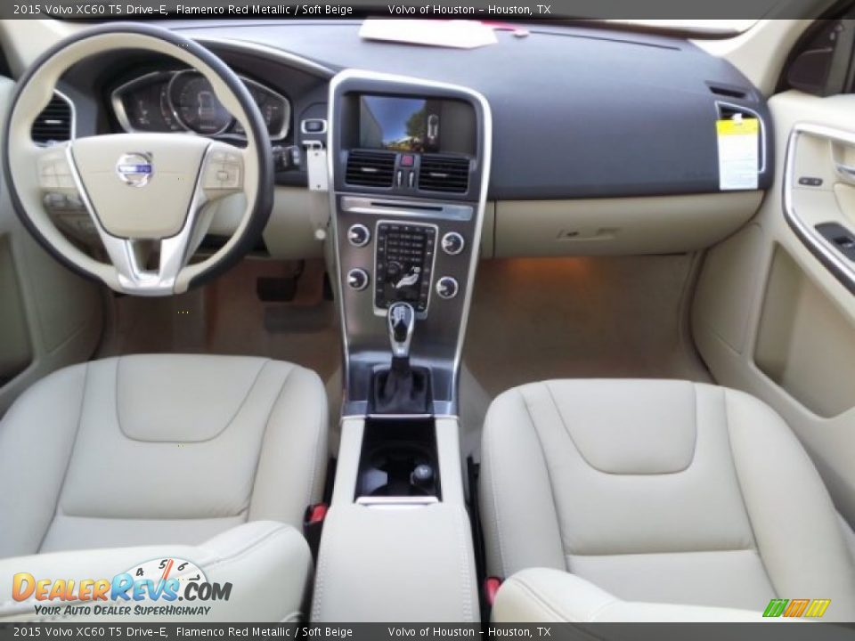2015 Volvo XC60 T5 Drive-E Flamenco Red Metallic / Soft Beige Photo #25