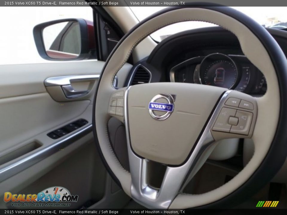 2015 Volvo XC60 T5 Drive-E Flamenco Red Metallic / Soft Beige Photo #26