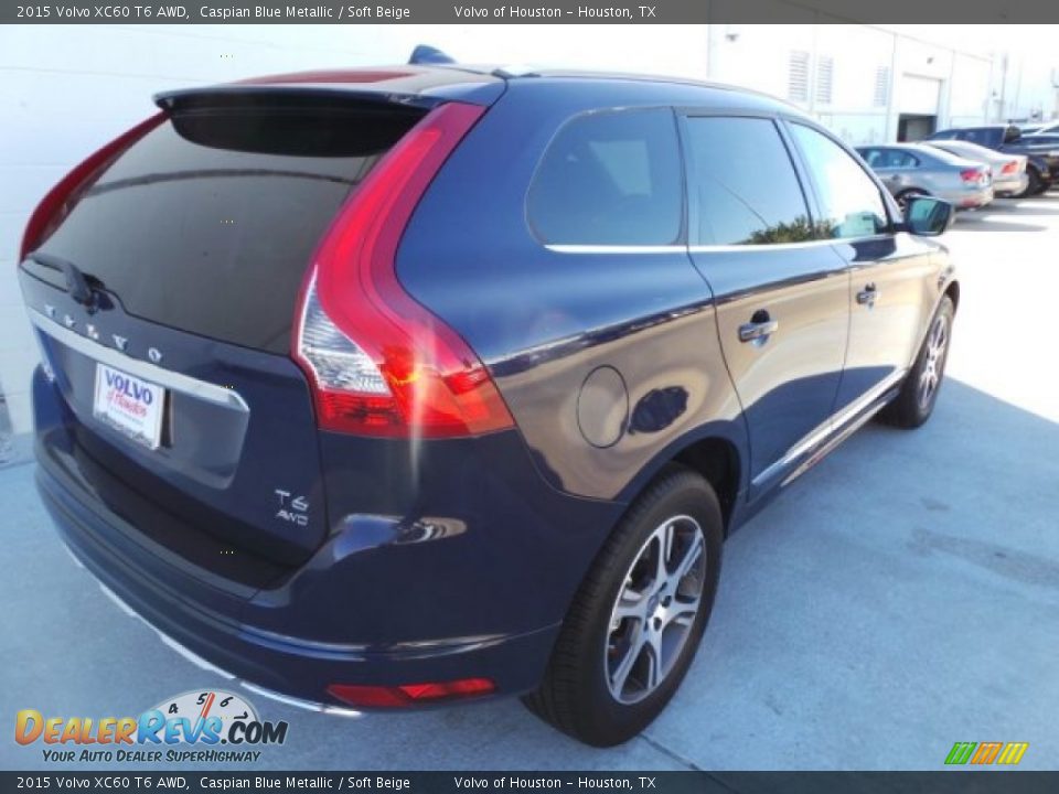 2015 Volvo XC60 T6 AWD Caspian Blue Metallic / Soft Beige Photo #6