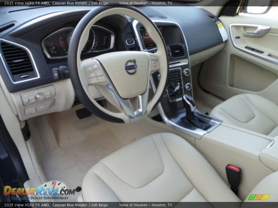 Soft Beige Interior - 2015 Volvo XC60 T6 AWD Photo #10