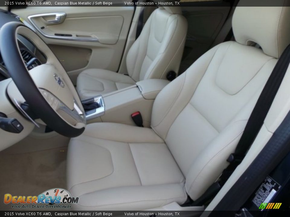 2015 Volvo XC60 T6 AWD Caspian Blue Metallic / Soft Beige Photo #11