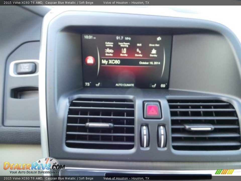 2015 Volvo XC60 T6 AWD Caspian Blue Metallic / Soft Beige Photo #17