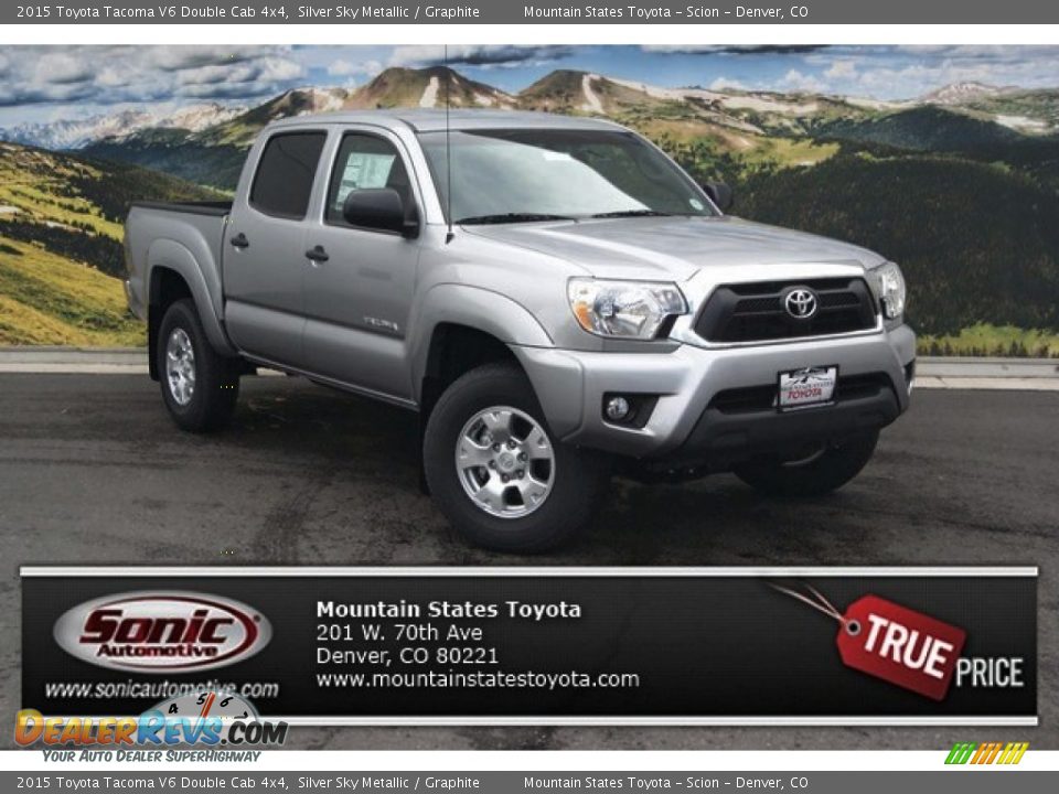 2015 Toyota Tacoma V6 Double Cab 4x4 Silver Sky Metallic / Graphite Photo #1