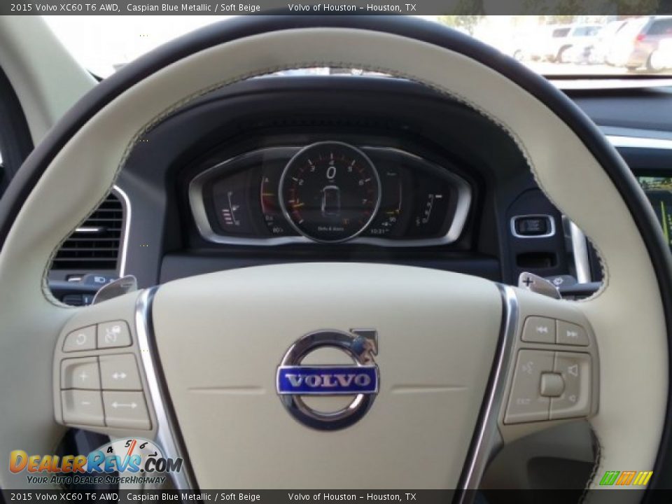 2015 Volvo XC60 T6 AWD Caspian Blue Metallic / Soft Beige Photo #21
