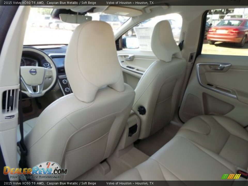 2015 Volvo XC60 T6 AWD Caspian Blue Metallic / Soft Beige Photo #24