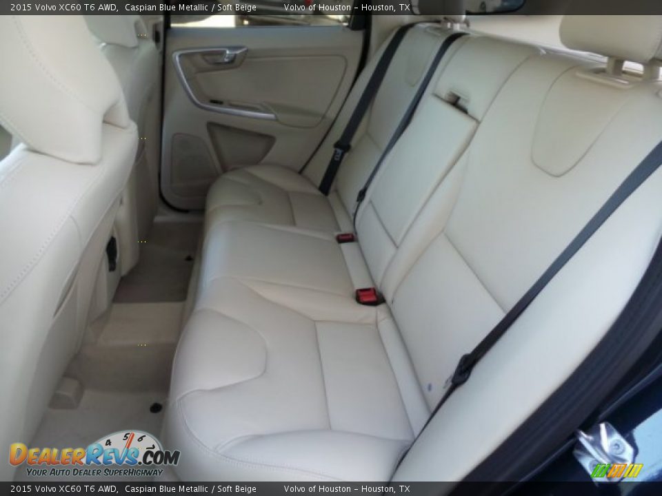 2015 Volvo XC60 T6 AWD Caspian Blue Metallic / Soft Beige Photo #25
