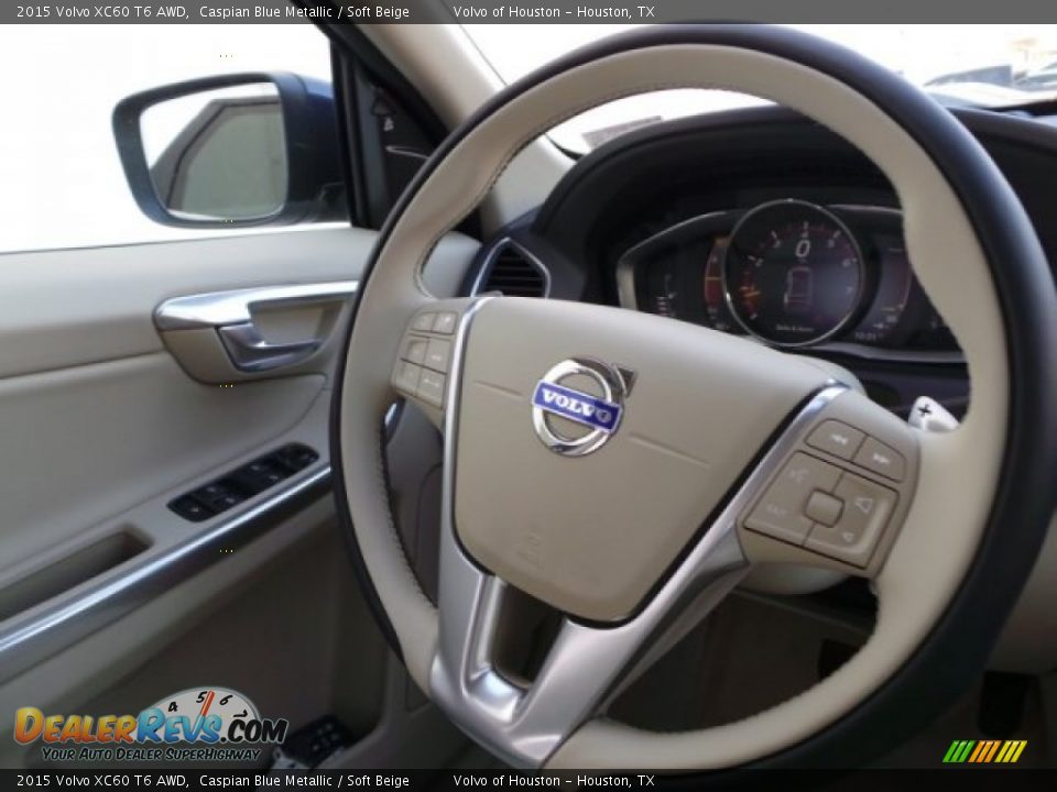 2015 Volvo XC60 T6 AWD Caspian Blue Metallic / Soft Beige Photo #27