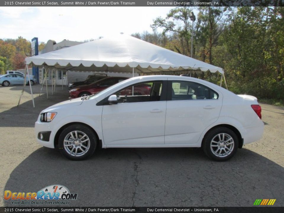 2015 Chevrolet Sonic LT Sedan Summit White / Dark Pewter/Dark Titanium Photo #2