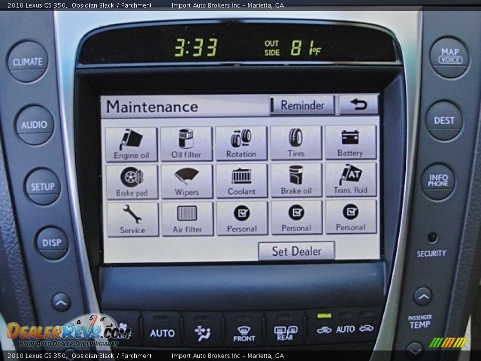 2010 Lexus GS 350 Obsidian Black / Parchment Photo #13