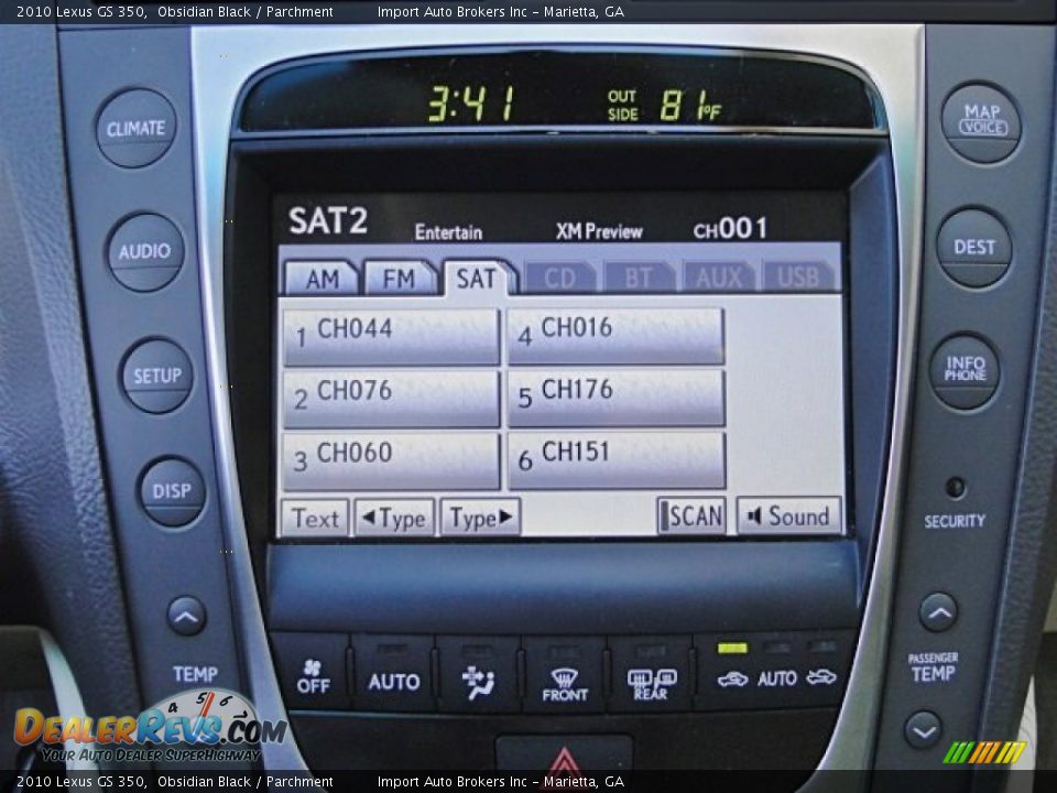 2010 Lexus GS 350 Obsidian Black / Parchment Photo #14