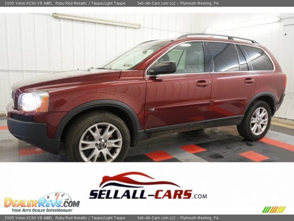 2005 Volvo XC90 V8 AWD Ruby Red Metallic / Taupe/Light Taupe Photo #1