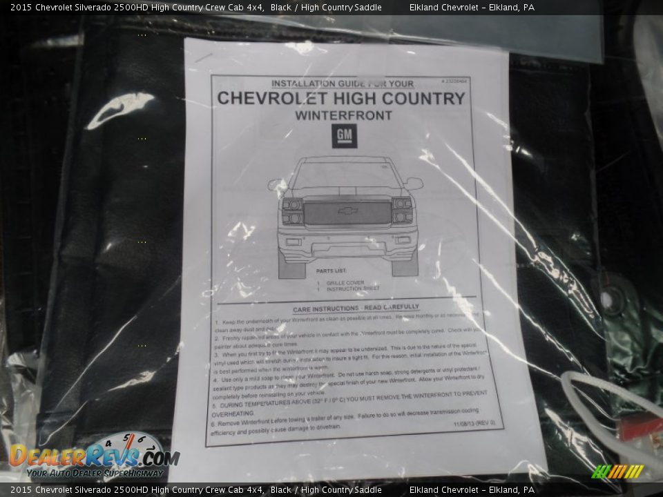 Info Tag of 2015 Chevrolet Silverado 2500HD High Country Crew Cab 4x4 Photo #31