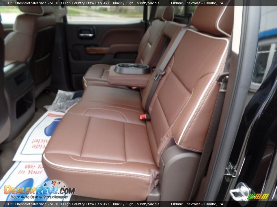 Rear Seat of 2015 Chevrolet Silverado 2500HD High Country Crew Cab 4x4 Photo #32