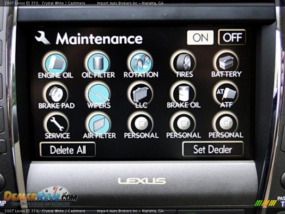 2007 Lexus ES 350 Crystal White / Cashmere Photo #11