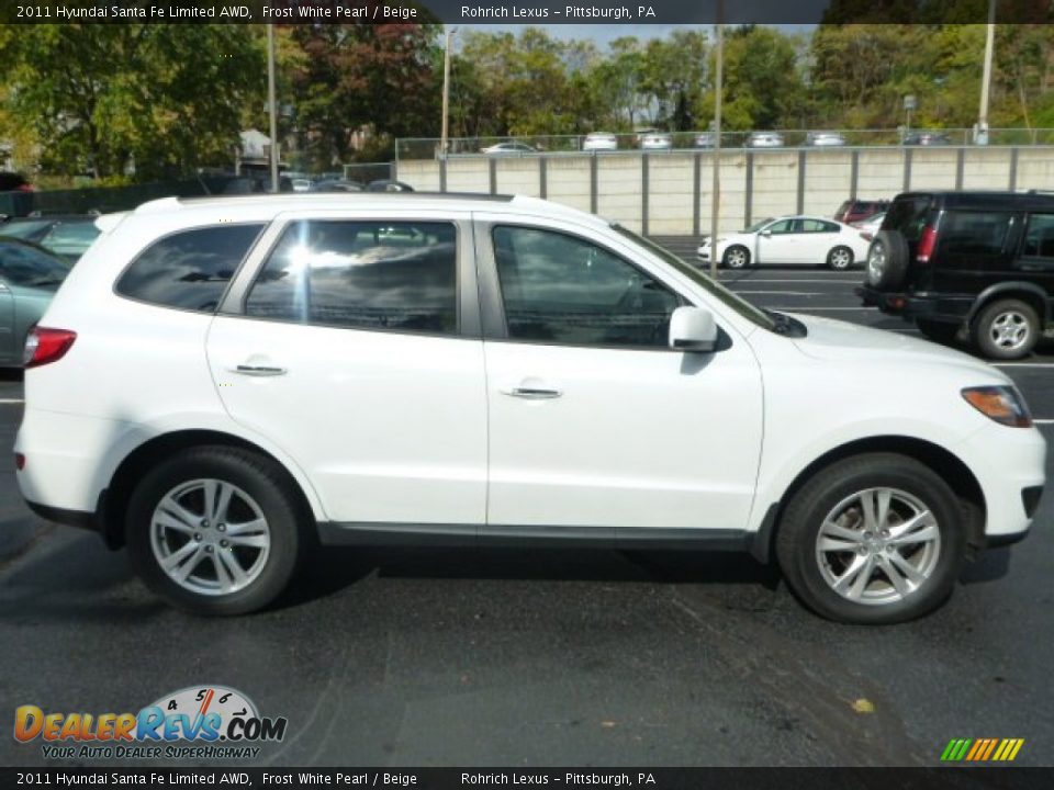 2011 Hyundai Santa Fe Limited AWD Frost White Pearl / Beige Photo #11