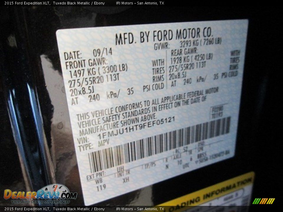 2015 Ford Expedition XLT Tuxedo Black Metallic / Ebony Photo #18