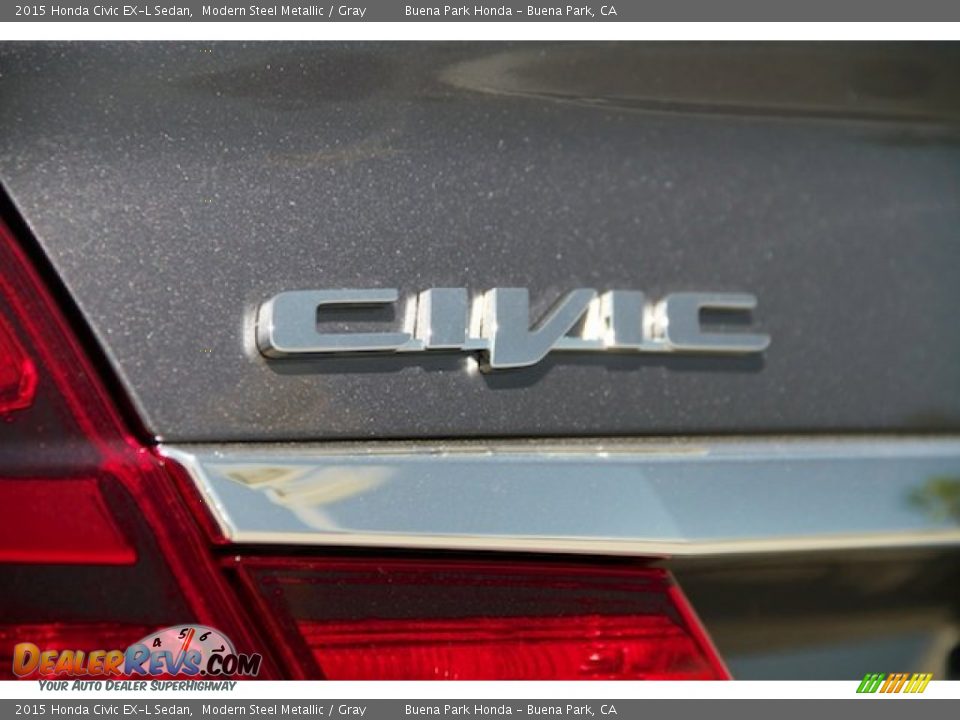2015 Honda Civic EX-L Sedan Modern Steel Metallic / Gray Photo #3